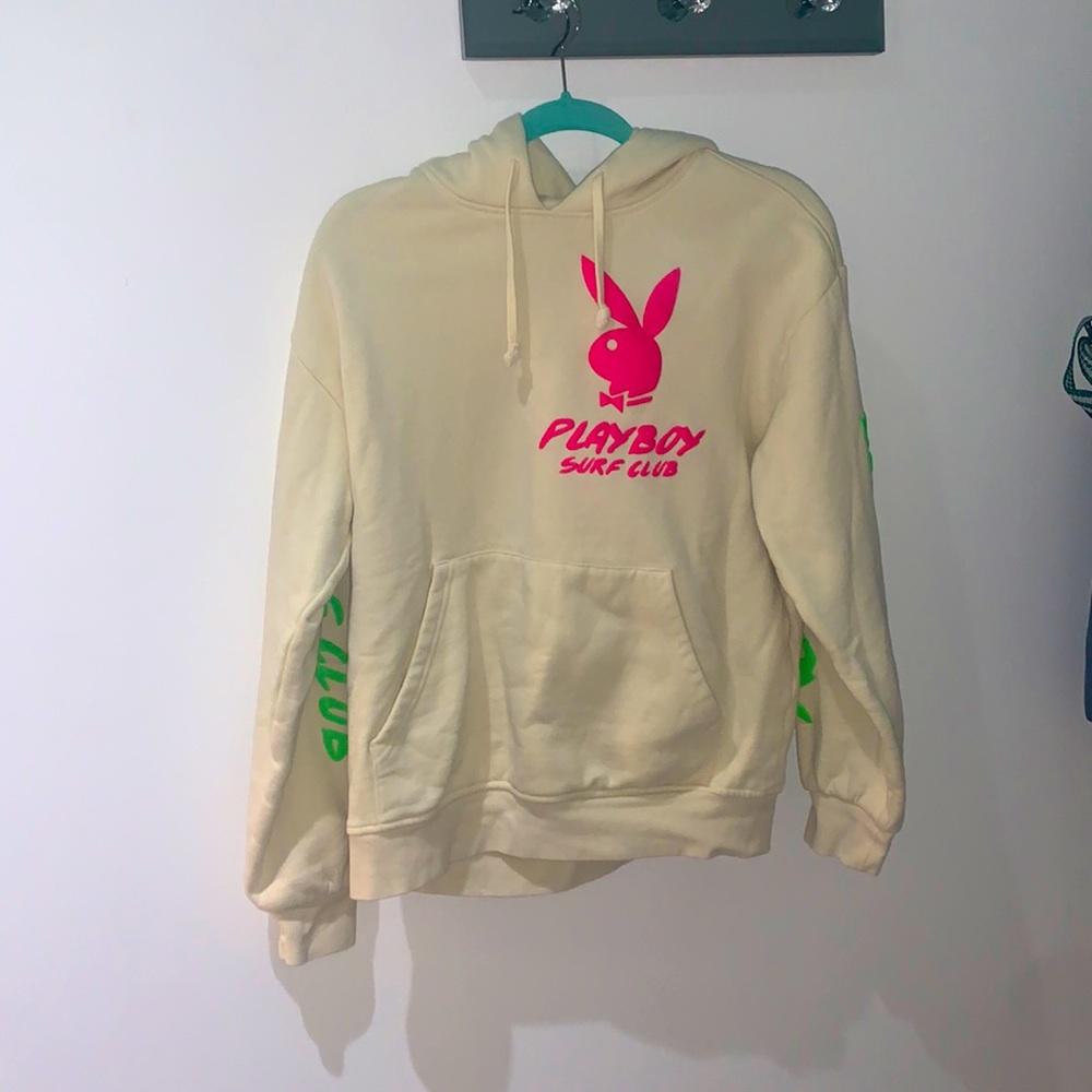 A playboy hoodie with pink and green! Size=small!